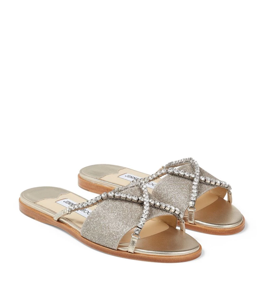 Cheapest βοΈ Jimmy Choo Aadi Flat Embellished Sandals PLATINUM ICE/CRYSTAL Flat Sandals π 2 Cheapest βοΈ Jimmy Choo Aadi Flat Embellished Sandals PLATINUM ICE/CRYSTAL Flat Sandals π - Image 2