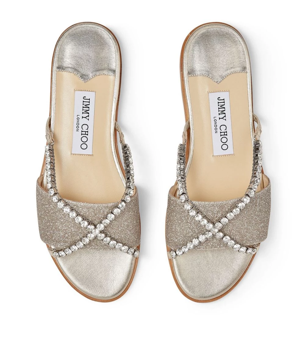 Cheapest βοΈ Jimmy Choo Aadi Flat Embellished Sandals PLATINUM ICE/CRYSTAL Flat Sandals π 3 Cheapest βοΈ Jimmy Choo Aadi Flat Embellished Sandals PLATINUM ICE/CRYSTAL Flat Sandals π - Image 3