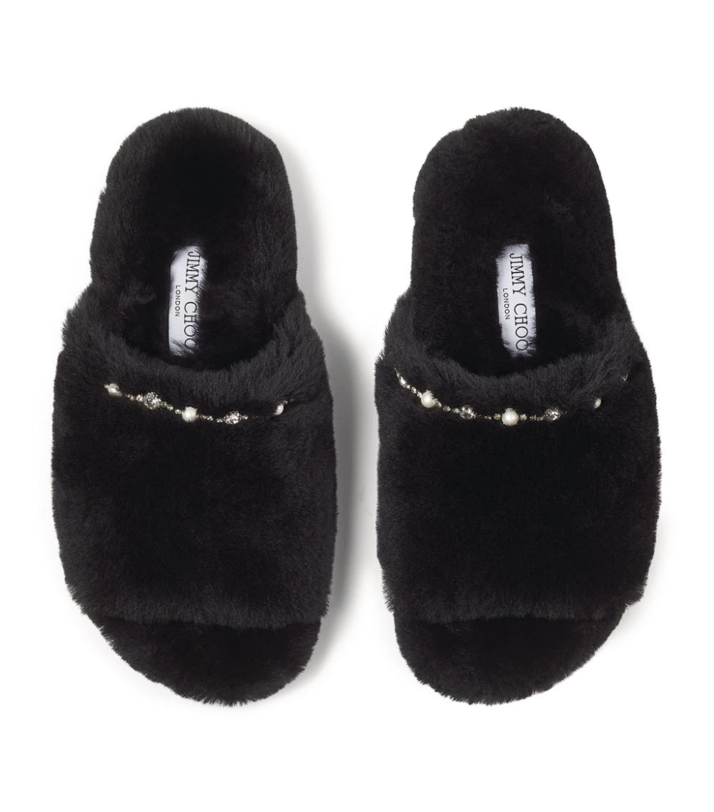 Best Pirce π Jimmy Choo Acinda Flat Shearling Mules BLACK/CRYSTAL MIX Flat Mules βοΈ 4 Best Pirce π Jimmy Choo Acinda Flat Shearling Mules BLACK/CRYSTAL MIX Flat Mules βοΈ - Image 4