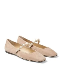 Cheap 🔔 Jimmy Choo Ade Embellished Suede Ballerina Flats Ballet pink/white Ballet Flats 👍 -Jimmy Choo Sales jimmy choo ade embellished suede ballerina flats 16906090 33537032 1000
