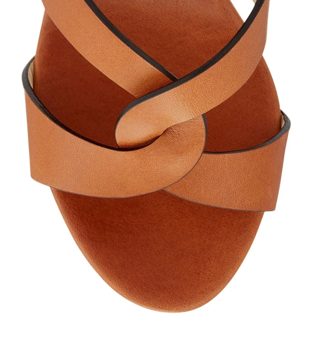 Cheap ❤️ Jimmy Choo Aleili 100 Leather Wedge Sandals CUOIO Wedges ⌛ 4 Cheap ❤️ Jimmy Choo Aleili 100 Leather Wedge Sandals CUOIO Wedges ⌛ - Image 4