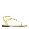 Promo 💯 Jimmy Choo Alodie Leather Sandals SUNBLEACHED Flat Sandals ❤️