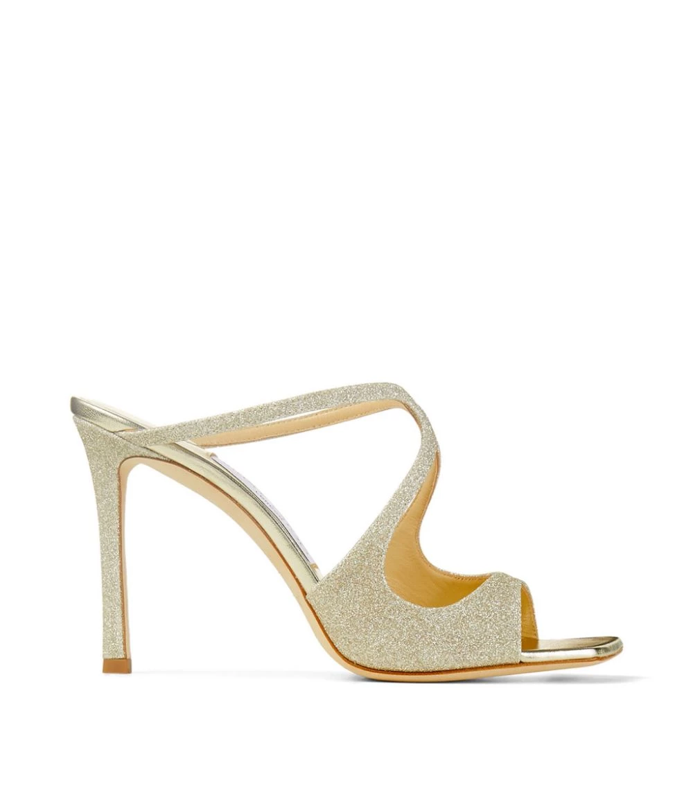 Discount ✨ Jimmy Choo Anise 95 Glitter Sandals PLATINUM ICE Heel Sandals ✔️ 1 Discount ✨ Jimmy Choo Anise 95 Glitter Sandals PLATINUM ICE Heel Sandals ✔️