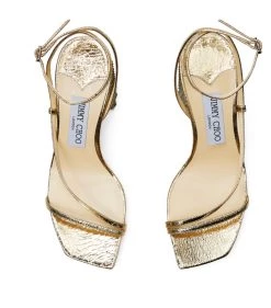 Best deal 🎁 Jimmy Choo Art 85 Leather Sandals GOLD Heel Sandals 🤩 -Jimmy Choo Sales jimmy choo art 85 leather sandals 16787525 33078175 1000