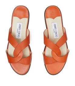 Flash Sale 🎉 Jimmy Choo Atia Flat Sandals BURNT ORANGE 🎉 -Jimmy Choo Sales jimmy choo atia flat sandals 16787520 33079163 1000