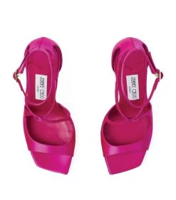 Budget 🎁 Jimmy Choo Azia 110 Satin Sandals FUCHSIA Heeled Sandals 🧨 -Jimmy Choo Sales jimmy choo azia 110 satin sandals 17573519 36390792 1000