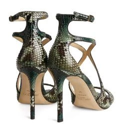 Coupon 🎉 Jimmy Choo Azia 95 Leather Stilettos DARK GREEN/ROCCIA Heeled Sandals 🛒 -Jimmy Choo Sales jimmy choo azia 95 leather stilettos 17596275 36491223 1000