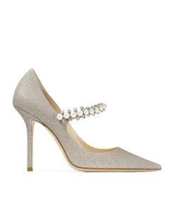 Budget π€© Jimmy Choo Baily 100 Embellished Glitter Pumps PLATINUM ICE Courts π