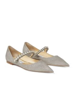 Coupon 😀 Jimmy Choo Baily Embellished Glitter Flats PLATINUM ICE Ballet Flats 🤩 -Jimmy Choo Sales jimmy choo baily embellished glitter flats 16318832 31922868 1000