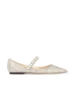 Top 10 π Jimmy Choo Baily Glitter Flats BALLET PINK Ballet Flats π