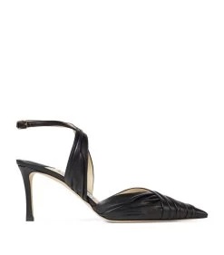 Best Pirce π Jimmy Choo Basil 75 Pointed-Toe Pumps BLACK Courts π―