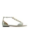 Cheap 🎉 Jimmy Choo Bella Embellished Suede Sandals CHAMPAGNE/WHITE Flat Sandals 🔔