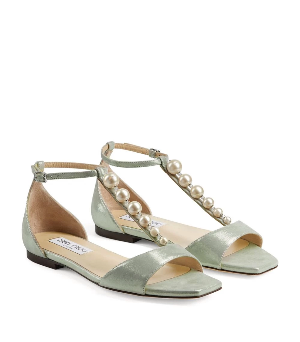 Cheap π Jimmy Choo Bella Embellished Suede Sandals CHAMPAGNE/WHITE Flat Sandals π 3 Cheap π Jimmy Choo Bella Embellished Suede Sandals CHAMPAGNE/WHITE Flat Sandals π - Image 3