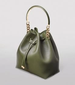 Deals 🧨 Jimmy Choo Bon Bon Top-Handle Bag SEAWEED/LIGHT GOLD Bucket Bags ✨ -Jimmy Choo Sales jimmy choo bon bon top handle bag 17315460 35440757 1000