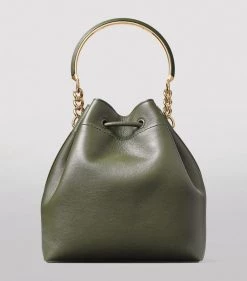 Deals 🧨 Jimmy Choo Bon Bon Top-Handle Bag SEAWEED/LIGHT GOLD Bucket Bags ✨ -Jimmy Choo Sales jimmy choo bon bon top handle bag 17315460 35442518 1000