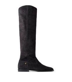 Discount π Jimmy Choo Bree Suede Boots BLACK Knee High Boots β