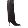 Cheapest 🤩 Jimmy Choo Chad 90 Suede Knee-High Boots BLACK/GUNMETAL Knee High Boots 💯