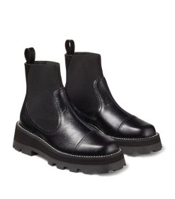 Brand new 🎁 Jimmy Choo Clayton Flat Leather Boots BLACK Ankle Boots ⭐ -Jimmy Choo Sales jimmy choo clayton flat leather boots 17191103 34739245 1000