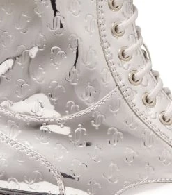 Buy 👍 Jimmy Choo Cora Metallic Logo Boots SILVER Ankle Boots ⭐ -Jimmy Choo Sales jimmy choo cora metallic logo boots 17571639 36390865 1000