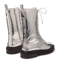 Buy 👍 Jimmy Choo Cora Metallic Logo Boots SILVER Ankle Boots ⭐ -Jimmy Choo Sales jimmy choo cora metallic logo boots 17571639 36391509 1000