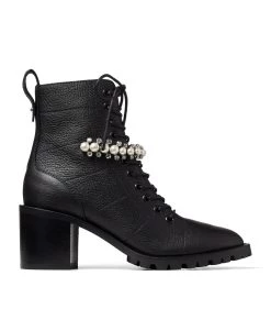 Coupon π₯ Jimmy Choo Cruz 65 Embellished Leather Boots BLACK/WHITE Ankle Boots π