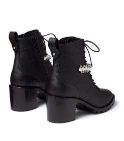 Coupon 🔥 Jimmy Choo Cruz 65 Embellished Leather Boots BLACK/WHITE Ankle Boots 👏 -Jimmy Choo Sales jimmy choo cruz 65 embellished leather boots 15832689 32010296 1000