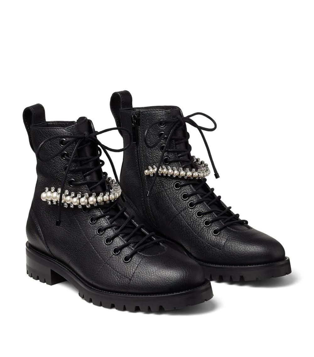 Top 10 ⭐ Jimmy Choo CRUZ FLAT BLACK/WHITE Ankle Boots ✔️ 2 Top 10 ⭐ Jimmy Choo CRUZ FLAT BLACK/WHITE Ankle Boots ✔️ - Image 2