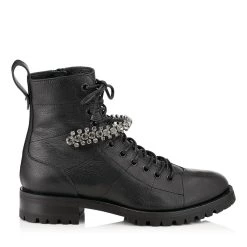 Top 10 ✔️ Jimmy Choo Cruz Leather Boots BLACK Ankle Boots 🧨