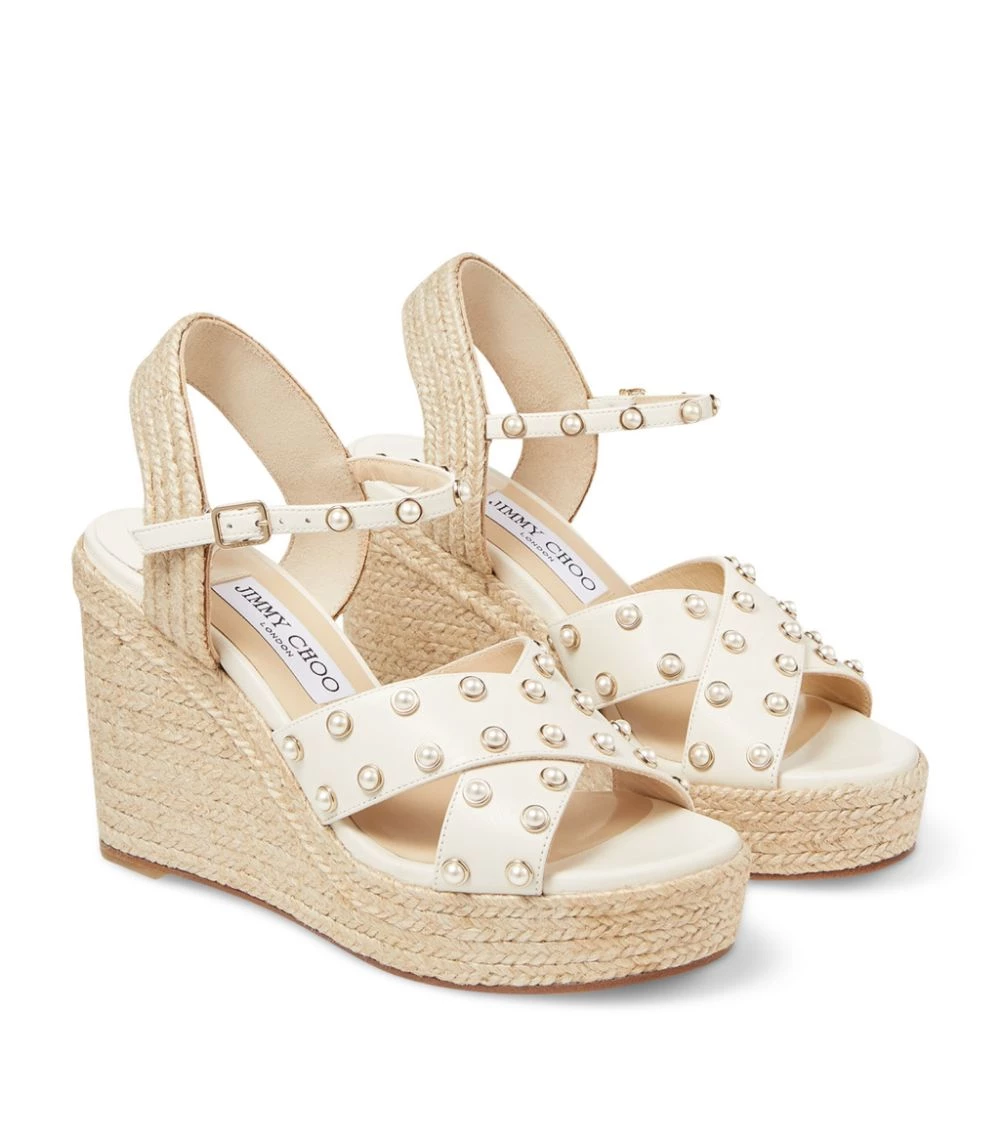 Discount π Jimmy Choo Dellena 100 Embellished Wedge Sandals LATTE Wedges π€© 3 Discount π Jimmy Choo Dellena 100 Embellished Wedge Sandals LATTE Wedges π€© - Image 3