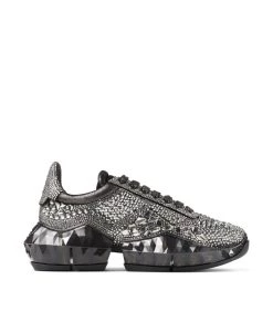 Brand new 🎉 Jimmy Choo Diamond Embellished Sneakers SMOKE Low-Top Sneakers 🛒