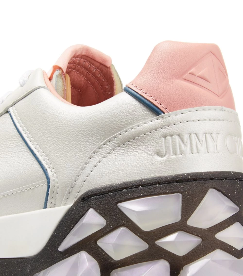 Brand new ⭐ Jimmy Choo Diamond X Embellished Leather Sneakers X IVORY/SUNSET PEACH Low-Top Sneakers ⌛ 2 Brand new ⭐ Jimmy Choo Diamond X Embellished Leather Sneakers X IVORY/SUNSET PEACH Low-Top Sneakers ⌛ - Image 2