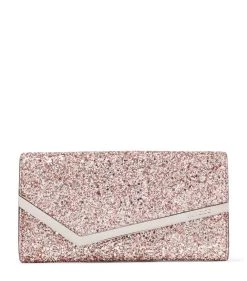 Best Sale ⌛ Jimmy Choo Emmie Clutch Bag ROSE MIX Clutch Bags ⌛