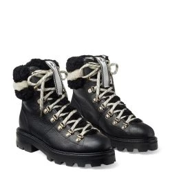 Outlet 🔔 Jimmy Choo ESHE FLAT SHEARLING BLACK/NATURAL Ankle Boots ✔️ -Jimmy Choo Sales jimmy choo eshe flat shearling 15832692 28925092 1000