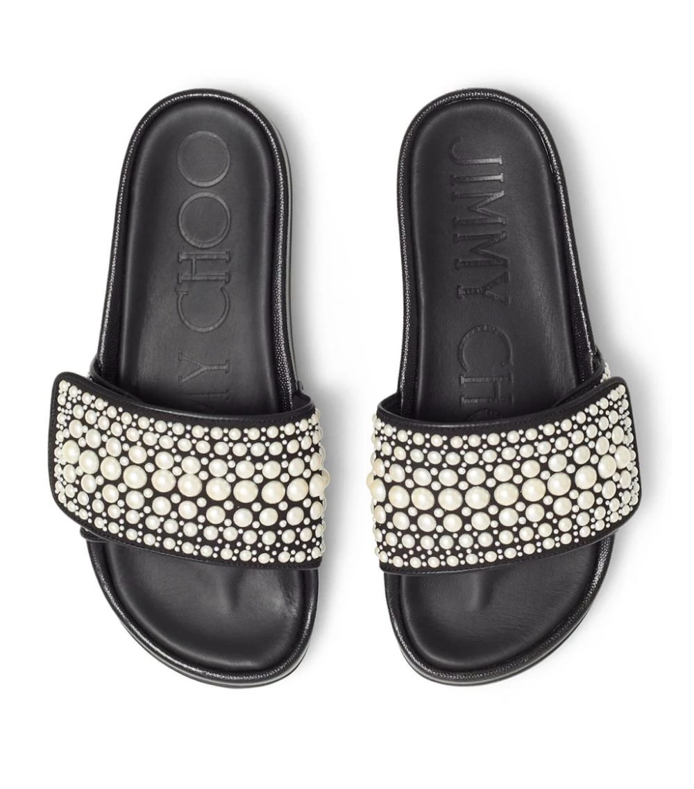 Wholesale β Jimmy Choo Fitz Embellished Canvas-Leather Slides V BLACK π₯ 3 Wholesale β Jimmy Choo Fitz Embellished Canvas-Leather Slides V BLACK π₯ - Image 3