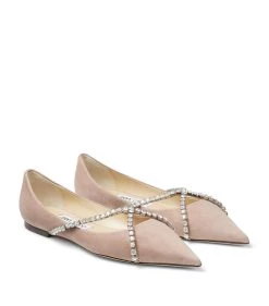 Buy 😍 Jimmy Choo Genevi Leather Ballet Flats BALLET PINK/CRYSTAL 🛒 -Jimmy Choo Sales jimmy choo genevi leather ballet flats 16320054 31923147 1000