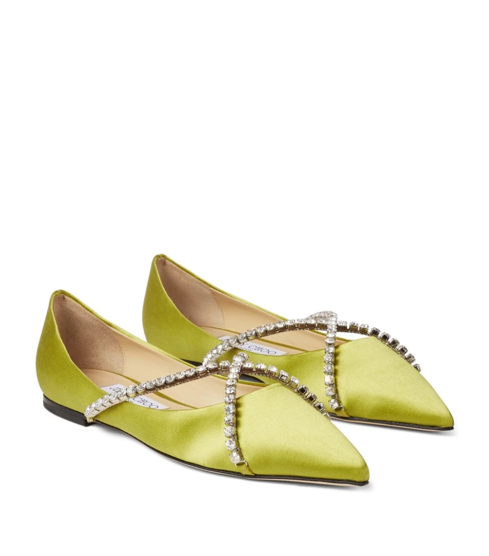 Cheapest β¨ Jimmy Choo Genevi Satin Flats LIME/CITRINE Ballet Flats π 3 Cheapest β¨ Jimmy Choo Genevi Satin Flats LIME/CITRINE Ballet Flats π - Image 3