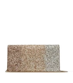 Promo ❤️ Jimmy Choo Glitter Emmie Clutch Bag ROSE GOLD/GOLD/SILVE Clutch Bags 🧨 -Jimmy Choo Sales jimmy choo glitter emmie clutch bag 14969430 25397322 1000