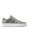 New ✨ Jimmy Choo Hawaii Embellished Leather Sneakers X SILVER/CRYSTAL Low-Top Sneakers ✔️