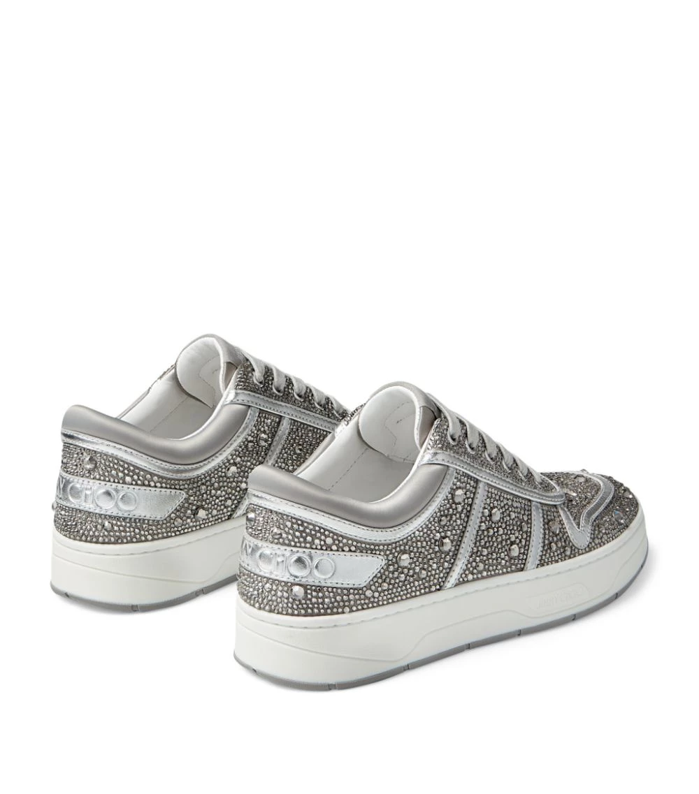 New ✨ Jimmy Choo Hawaii Embellished Leather Sneakers X SILVER/CRYSTAL Low-Top Sneakers ✔️ 2 New ✨ Jimmy Choo Hawaii Embellished Leather Sneakers X SILVER/CRYSTAL Low-Top Sneakers ✔️ - Image 2
