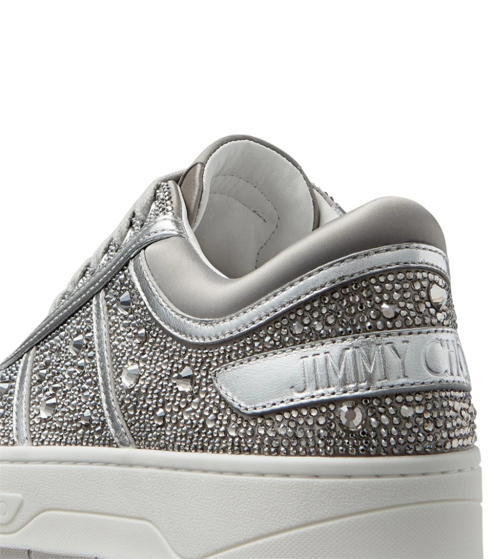 New ✨ Jimmy Choo Hawaii Embellished Leather Sneakers X SILVER/CRYSTAL Low-Top Sneakers ✔️ 4 New ✨ Jimmy Choo Hawaii Embellished Leather Sneakers X SILVER/CRYSTAL Low-Top Sneakers ✔️ - Image 4