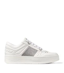 Buy ✨ Jimmy Choo Hawaii Leather Sneakers X WHITE/SILVER Low-Top Sneakers ✔️