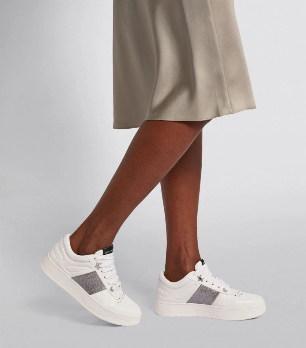 Buy ✨ Jimmy Choo Hawaii Leather Sneakers X WHITE/SILVER Low-Top Sneakers ✔️ 4 Buy ✨ Jimmy Choo Hawaii Leather Sneakers X WHITE/SILVER Low-Top Sneakers ✔️ - Image 4