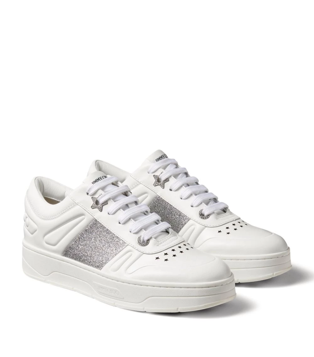 Buy ✨ Jimmy Choo Hawaii Leather Sneakers X WHITE/SILVER Low-Top Sneakers ✔️ 2 Buy ✨ Jimmy Choo Hawaii Leather Sneakers X WHITE/SILVER Low-Top Sneakers ✔️ - Image 2