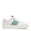 Hot Sale 😍 Jimmy Choo Hawaii Leather Sneakers V WHITE/MIAMI MINT Low-Top Sneakers 🔥
