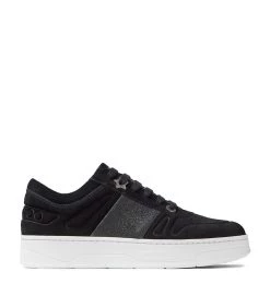 Outlet β Jimmy Choo Hawaii Suede Glitter Sneakers V BLACK/BLACK Low-Top Sneakers β