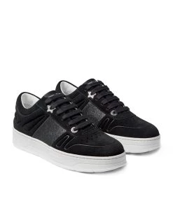 Outlet ⌛ Jimmy Choo Hawaii Suede Glitter Sneakers V BLACK/BLACK Low-Top Sneakers ⭐ -Jimmy Choo Sales jimmy choo hawaii suede glitter sneakers 16320108 31926376 1000