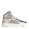 Cheap ✔️ Jimmy Choo High-Top Hawaii Sneakers X SILVER/CRYSTAL High-Top Sneakers ✨