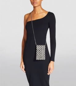 Budget 🎁 Jimmy Choo Houndstooth Phone Holder Latte/black Mobile Phone Accessories 👍 -Jimmy Choo Sales jimmy choo houndstooth phone holder 17191105 37334566 1000