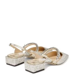 Best Sale 🎉 Jimmy Choo Jill 30 Glitter Slingback Mules PLATINUM/CRYSTAL Heeled Mules 🌟 -Jimmy Choo Sales jimmy choo jill 30 glitter slingback mules 17192110 34737901 1000