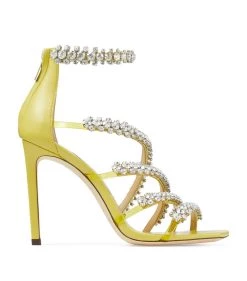 Flash Sale 🔥 Jimmy Choo Josefine 100 Embellished Sandals SUNBLEACHED/CRYSTAL Heeled Sandals 🎉